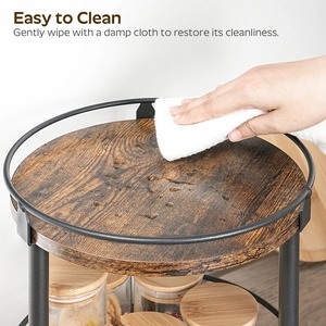 Round 3 Tier Wooden Spice <b>Rack</b> Organizer Ideal for <b>Kitchen</b> Counter <b>Storage</b> Home Organization and Pantry Essentials - Product Image 2