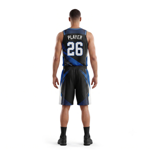 Uniforme de Baloncesto Personalizado, Camiseta de Baloncesto Negra y Azul, Cualquier Color, Camisetas de Baloncesto para Hombre y Mujer - Product Image 3
