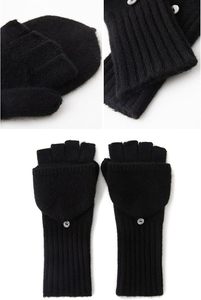 Gray Jacquard Flip Top Fingerless Gloves (Acrylic/Cotton) Ribbed Winter/Spring/Summer Touchscreen Wrist Warmth for Sports Daily - Product Image 4