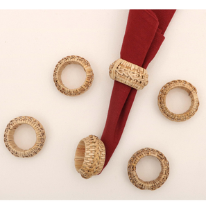 Nueva Llegada, Tendencia en Accesorios de Decoración para Mesa de Comedor Romántica, Juego de Servilleteros Tejidos a Mano con Materiales Naturales a Buen Precio - Product Image 1