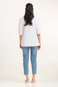 Camisetas Transpirables para Mujer Hechas en Pakistán, Ropa Femenina, Camiseta Holgada con Hombros Caídos, Camiseta Lisa Extra Grande al por Mayor - Product Image 2
