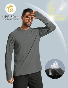 Chemise de pêche pour homme, grise, UPF 50, manches longues, respirante, spandex/polyester, 180g - Product Image 2