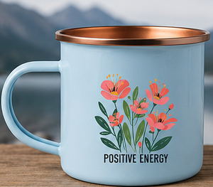 Premium Light Blue <b>Powder</b> Coated <b>Copper</b> Moscow Mule Mug Luxury Custom Inspirational Floral Gift Beer Stein Heavy Duty - Product Image 1