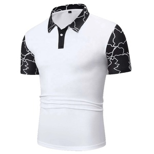 Polo con estampado de logotipo personalizado, camiseta informal de manga corta bordada, camisetas de Golf para hombre, camiseta de talla grande, ropa de calle de dos tonos OEM - Product Image 1