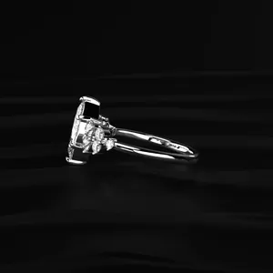 Luxury Marquise Solitaire With Cluster Diamond <b>Ring</b> for Women with IGI Certified Buy Direct From <b>Indian</b> Trusted Supplier - Product Image 3