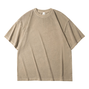 T-shirt Homme Oversize Personnalisable Col Rond en Polyester/Coton Épais Coupe Boxy Streetwear avec Logo Imprimé Longueur Longue Couleur Unie - Product Image 3