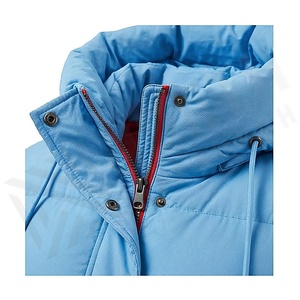 Hooded long Quilted Waterproof <b>Bubble</b> Jacket Black Full Sleeve Winter Windproof Cotton Shell Knitted Fabric Polyester Filling - Product Image 4