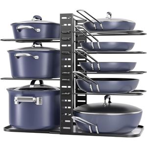Organizzatore per Pentole e Padelle da Sottopensile a 8 Livelli, Regolabile in Altezza fino a 14,55 Pollici, Organizzatori per Armadietti da Cucina - Product Image 1