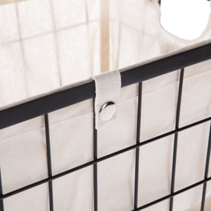 Set of 2 <b>Small</b> Metal Fabric <b>Storage</b> <b>Baskets</b> with Chalkboard and Clips Wire <b>Storage</b> <b>Basket</b> with Practicality and Style - Product Image 3