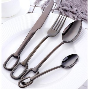 Juego de Cubiertos de Lujo en Oro Rosa, Acero Inoxidable 18/10, Juego de Cubiertos con Mango de Estribo, Cuchara, Tenedor y Cuchillo para Hotel, Restaurante, Boda - Product Image 4