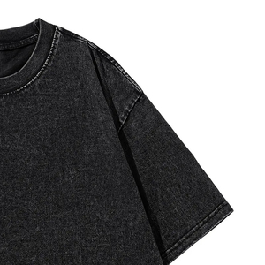 Relaxed Fit Heavy Cotton Jersey Vintage Washed Screen Printed T Shirt Bulk Street Style Gym Apparel Oversize Acid Wash Tee Men - Product Image 3