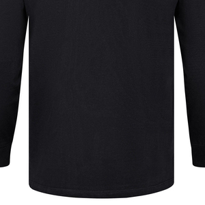 Polo de Manga Larga Negro para Hombre con Rayas Diagonales Blancas, Cuello con Botones, Estilo Casual para Otoño - Product Image 6