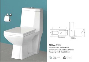 Armario de baño de una pieza con dimensiones de 725x360x675 mm, con sifón en S de 225 mm y un increíble sistema de descarga. - Product Image 3