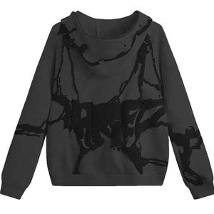 Sweat-shirts en molleton de polyester et coton de haute qualité, 270g, coupe classique, impression en relief, logo personnalisé, couleur unie, respirants pour l'hiver, vente en gros - Product Image 2