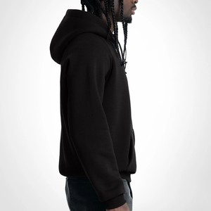เสื้อฮู้ดดี้สีดำแบบกำหนดเองสำหรับผู้ชาย |   ผ้าฟลีซคอตตอน 100% เกรดพรีเมียมหนานุ่มพิเศษ |   สไตล์ไฮสตรีท |   โลโก้แบรนด์แบบกำหนดเอง |   การจัดหาสินค้าจากผู้ผลิต (OEM) - Product Image 4