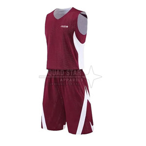 Uniforme de baloncesto reversible 100% poliéster para hombre, ropa deportiva transpirable, uniforme de baloncesto reversible en venta - Product Image 3