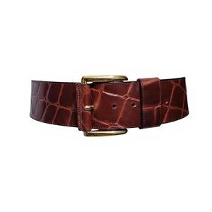 100% écologique véritable peau de vache boucle en acier Style de fête équitation Costume ceinture marron poli longueur personnalisée - Product Image 1