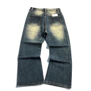 Jeans Acampanados de Tallas Grandes para Mujer, de Cintura Alta, de Mezclilla Lavada a la Piedra con Patrón de Remaches, Ajuste Holgado, Largos, Casuales, para Otoño - Product Image 3