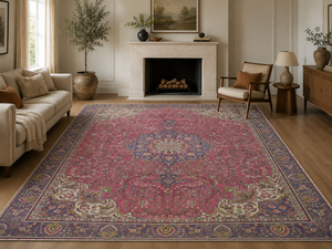Hand Knotted <b>Wool</b> Rug Luxurious Vintage Design Handmade Carpet Artisan <b>Crafted</b> Traditional Home Decor Area Rug - Product Image 2