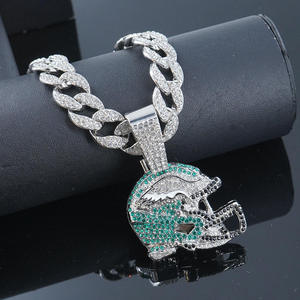 Pendentif Casque d'Aigle en Argent 925 Plaqué Rhodium avec Pierres Moissanite, Pendentif Hip Hop pour Hommes - Product Image 4