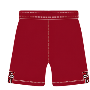 Pantalones Cortos de Rugby Rojo Carmesí y Blanco con Cordón Ajustable, Cintura Elástica, Ribete en Contraste, Personalizables, Transpirables, para Entrenamiento Deportivo y Equipos - Product Image 2