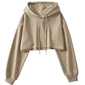 Hoodies courts pour femmes, tissu polaire, coupe extensible douce, confortables, vêtements décontractés pour un style de vie quotidien, hoodies pour femmes - Product Image 1