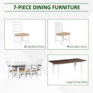 Set da Pranzo da Esterno Girevole in Alluminio a 7 Pezzi con Foro per Ombrellone e 6 Sedie con Cuscini per Giardino e Cortile - Product Image 4