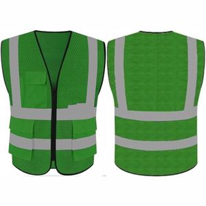Chaleco de Seguridad Reflectante Personalizable de Alta Visibilidad ANSI Clase 2, Transpirable, de Algodón, con LED Intermitente, Fluorescente, con Bolsillos para Logotipo - Product Image 6