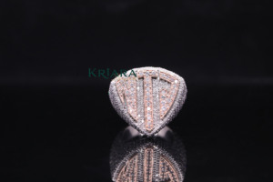 Bague de cocktail pour homme en argent 925 plaqué or rose avec pavé de moissanite, style hip-hop, pour un usage quotidien - Product Image 3