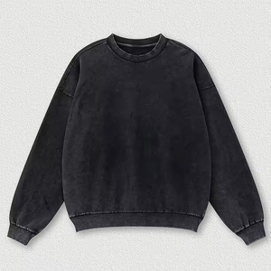 Sweat-shirt personnalisé pour homme, coupe ample et courte, effet délavé vintage, 100% coton épais, col rond oversize - Product Image 2