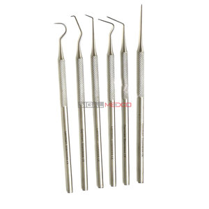 ชุดหัววัดไมโครสเตนเลสสตีลความแม่นยำสูง 6 ชิ้น แบบคอมโบ ปลายตรง ปลายเดี่ยว ปลายสั้น ปลายคู่ ปลายยาว ปลายคู่สามชั้น และปลายแบบตะขอ ขนาด 5.5 นิ้ว - Product Image 1