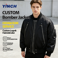 Vente directe d'usine, veste bomber pour homme, logo de marque personnalisé, OEM, style universitaire, veste bomber d'hiver de style streetwear avec fermeture éclair
