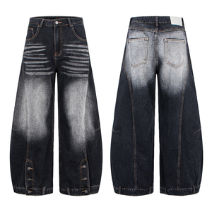 <b>Womens</b> Baggy <b>Cargo</b> Jeans Breathable Casual Washed <b>Grey</b> Wide Leg Denim Pants Multi-Pocket Tech Wear - Product Image 6