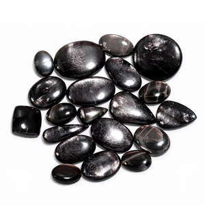 Chakralume - Cabujones de Hiperstena Natural de Formas Mixtas, Pulidos a Mano, Color Gris Oscuro, Efecto Óptico de Juego de Color/Fuego, 10-30mm, Ovalados - Product Image 1