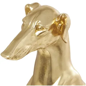 Figurine de lévrier religieuse en résine plaquée or, sculpture animale moderne, décoration d'intérieur, pièce d'art en forme 3D - Product Image 2