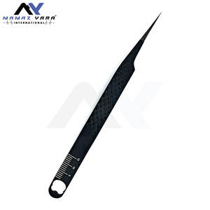 Lot de 4 pinces à cils noires en acier inoxydable durable, pinces à extensions de cils CNC à pointe en fibre - Product Image 6