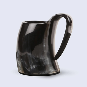 Jarra de Cuerno de Búfalo Vikinga Hecha a Mano, Ecológica, de 500 ml y 1 L de Capacidad, para Festivales, Bodas, Regalos, Bajo Costo - Product Image 1