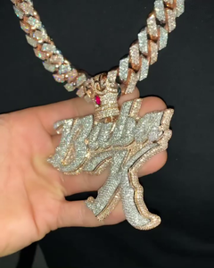 Colgante de Plata de Ley 925 con Nombre Personalizado Estilo Hip Hop, Joyería Iced Out con Diamantes de Moissanita, Colgante con Nombre Personalizado - Product Image 3