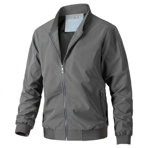 Veste de printemps personnalisée avec logo OEM pour homme, imperméable, coupe-vent, à manches longues, fermeture éclair, polaire, chaude, en toile, style décontracté - Product Image 1