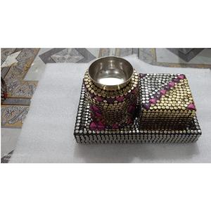 Handmade Luxury Wood Metal Bakhoor burner Set Trendy Mabkhara For Ramadan <b>Eid</b> Festive Decorative Mubkhar Set For Home Decor - Product Image 1