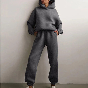 Conjunto de Sudadera con Capucha y Pantalones Deportivos para Mujer, Talla Grande, Color Morado, Corte Holgado, Estilo Casual, Traje Deportivo Completo de Felpa - Product Image 6