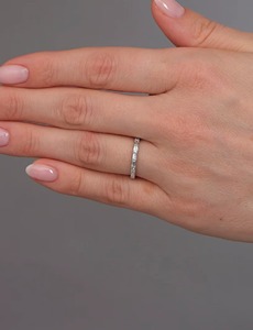 2.22 TC Oval Lab Grown Diamond Engagement <b>Ring</b> Set 14K White Gold Prong Set IGI Certified Minimalist Style Baguette <b>Stacking</b> - Product Image 3