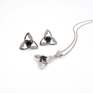 Conjunto de Pendientes y Colgante de Plata de Ley 925 con Cuarzo Ahumado Natural, Chapado en Rodio, Joyería Fina OEM ODM - Product Image 4