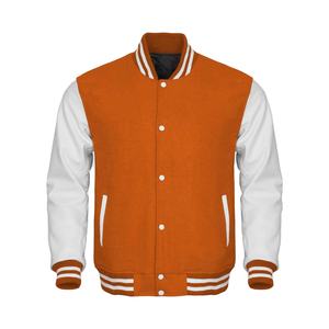 Veste universitaire pour homme, corps en laine, manches en cuir, respirante, grande taille, col brodé, poches, style baseball, hiver - Product Image 4