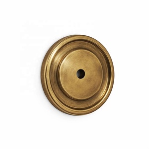 <b>Antique</b> Round Brass Cabinet Back-Plate Knob Furniture Handle Hardware Gold Matte Finished Modern Design <b>Wardrobe</b> Door Dresser - Product Image 6