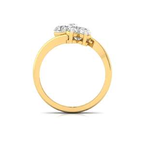 Anillo de Compromiso de Lujo de Plata de Ley Chapado en Oro de 10K con Diamante Cultivado en Laboratorio con Corte Corazón Eterno para Mujer - Product Image 2