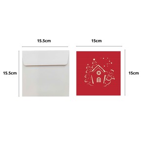 Carte de vœux 3D pop-up de Noël en gros, fabriquée à la main par un fabricant vietnamien, carte de vœux 3D découpée au laser pour les fêtes - Product Image 2