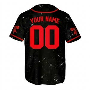 เสื้อเบสบอลส่วนบุคคลแบบกำหนดเองพร้อมพิมพ์โบว์สีแดง ชื่อและหมายเลขเต็มรูปแบบ เสื้อกีฬาสำหรับผู้ใหญ่แบบกำหนดเองได้สำหรับทั้งชายและหญิง - Product Image 3