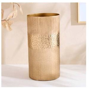 Vase à fleurs moderne en métal (aluminium) de taille moyenne, finition dorée martelée, fait à la main, vase décoratif pour table, pour la maison et le bureau, vente chaude - Product Image 4