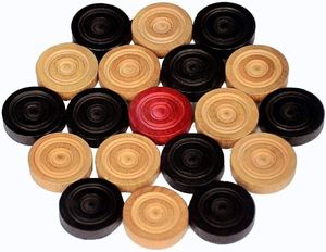 Jeu de Carrom en Bois avec Pièces en Acrylique et Matériaux Mixtes – Jeu de Stratégie Éducatif Portable pour Fêtes et Jeux en Famille - Product Image 1